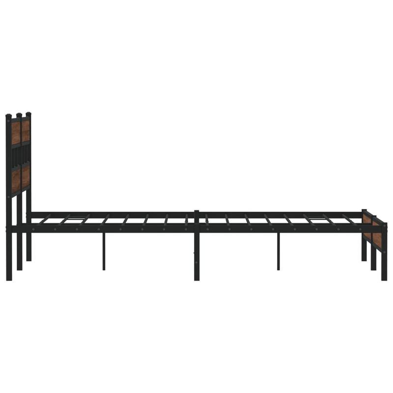 Modern Brown Oak Bed Frame - 140x200cm Chipboard Design, Removable & Practical, All-Season Use, Easy Assembly, No Mattress Included, Contemporary Style for Bedroom Furniture, Bedroom Furniture, Minimalist Bedroom, Natural Woo