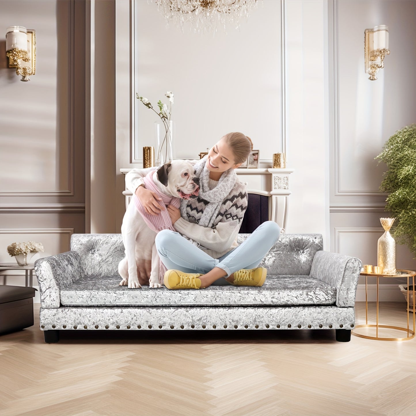 Hondenmand – Hondenbed – Hondenkussen – Hondenbank – Donutmand – Orthopedisch – Luxe Velvethoes – Maat L/XL – Afneembaar Kussen – Sponsvulling
