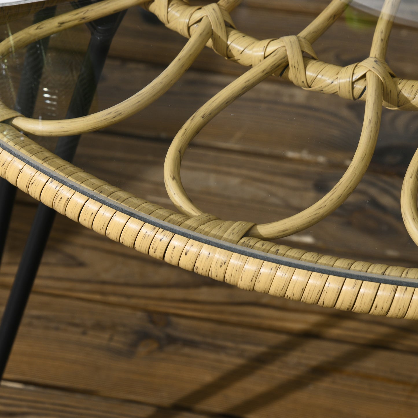 Tuinset – Tuinmeubelen – Zithoek – Bistroset – Loungeset – Ronde Tafel Ø82 cm – Weerbestendig PE Rattan Met Kussens