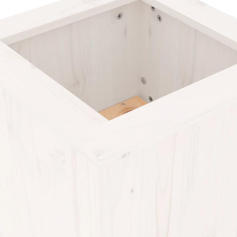 Bench with Planters 184.5X39.5X56.5 Cm Made of White Pine Wood