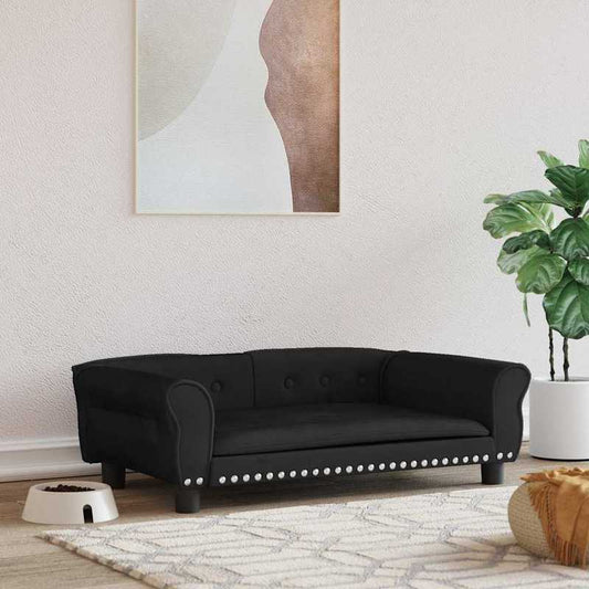 Hondenmand – Hondenbed – Huisdierbed – Dogbed – Dierenmand – Zwart Fluweel – 95x55x30 cm – Comfortabel & Zacht