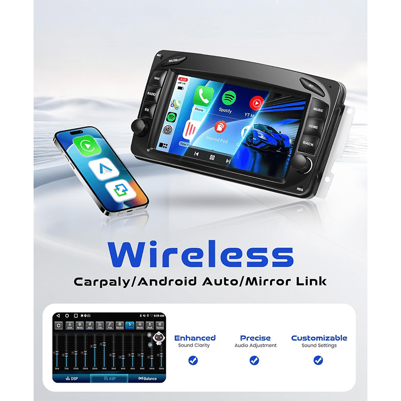 Autoradio – Car Radio – Auto Stereo – Multimedia Speler – In-Dash Radio – 7-Inch HD Touchscreen – Android 15 OS – Draadloze CarPlay & GPS WiFi