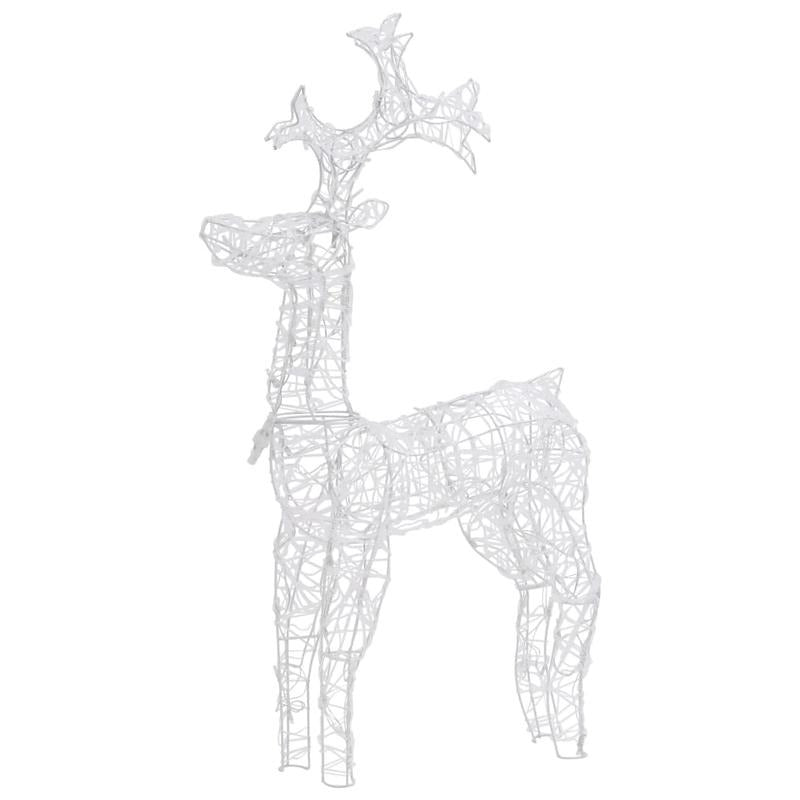 kerstbeeld – kerstdecoratie – kerstfiguur – kerstornament – kerstsfeer – buitenrendier warm wit licht – weerbestendig acryl metaal 100 cm groot