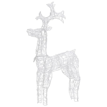 kerstbeeld – kerstdecoratie – kerstfiguur – kerstornament – kerstsfeer – buitenrendier warm wit licht – weerbestendig acryl metaal 100 cm groot