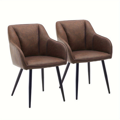 Moderne Eetkamerstoelen – Stoelen Set – Design Stoelen – Comfortabele Stoelen – Eettafel Stoelen – Memory Foam Zitting – Stevig Metaal Frame – Bruin