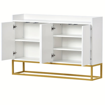 Dressoir – Sideboard – Kast – Opbergmeubel – Buffetkast – Wit – Handvatloos Design – Stevig Houten Materiaal