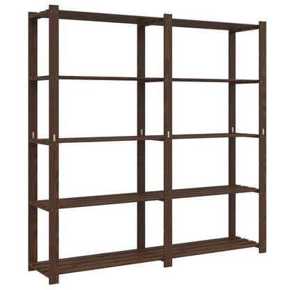Opbergrek – Opbergrek – Stellingkast – Opbergkast – Rek – 5 Laags – Hoogwaardig Dennenhout – 170x38x170 cm – Bruin