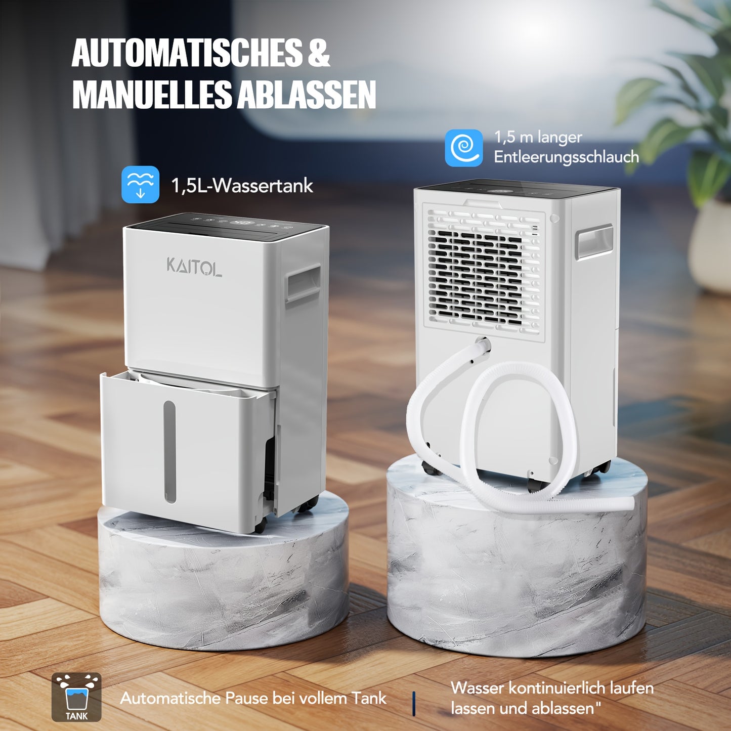 Luchtontvochtiger – Vochtvreter – Dehumidifier – Ontvochtiger – Vochtregelaar – 25L per dag capaciteit – Stil en Compact Design