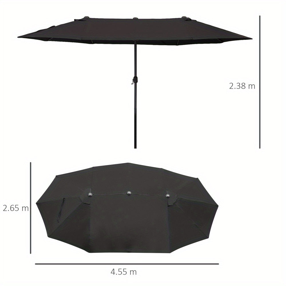 Parasol – Tuinparasol – Balkonparasol – Terrasparasol – Stokparasol – Ovaal 460x270x240 cm – Weerbestendig Stof – Stevige Handgreep