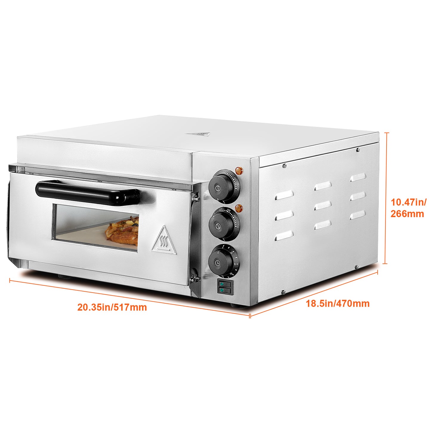 Elektrische Pizzaoven – Pizza Oven – Pizzamaker – Pizza Bakoven – Pizza Grill – Roestvrij Staal – Temperatuur Tot 350°C – Voor Pizza’s Tot 14 Inch