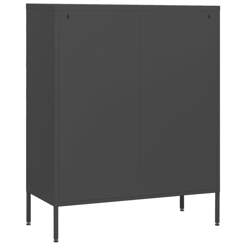 Industriële Opbergkast – Opbergmeubel – Kasten – Opbergbox – Organizer – Antraciet – Modern Minimalistisch Design – Stevige Houten Constructie – Met Lade, Planken en Slot
