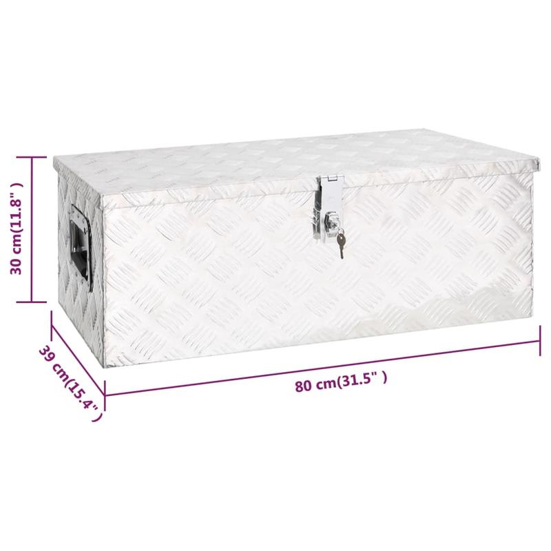 Gereedschapskist – Gereedschapskoffer – Toolbox – Opbergkist – Opbergbox – Aluminium – 80 x 39 x 30 cm – Duurzaam en Veilig afsluitbaar