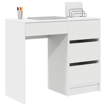 Bureau – Computertafel – Bureautafel – Werktafel – Schrijftafel – Wit Design – MDF & Hardhout – Met Lades en Opbergruimte