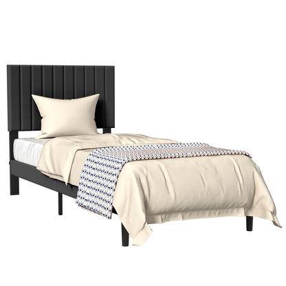 Eenpersoonsbed – Eenpersoonsbedden – Bedframe – Opklapbed – Slaapbank – Metalen Frame – Fluwelen Hoofdbord – 90x200 cm – Stevig & Compact