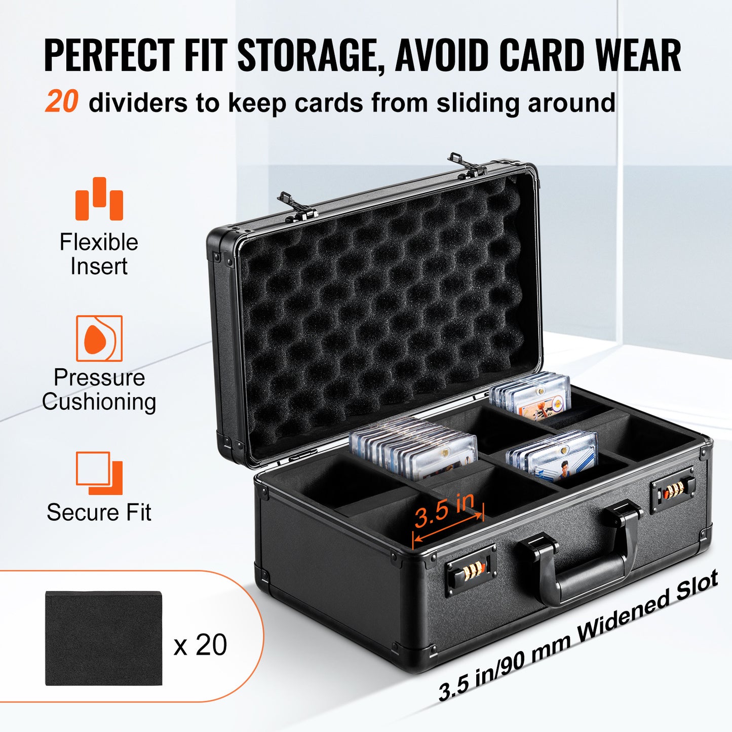 Opbergbox voor Graded Cards – Sportkaartkoffer – Kaartenbox – Verzamelbox – Beschermbox – Grote Capaciteit voor 108 PSA Kaarten – Met Driecijferig Combinatieslot