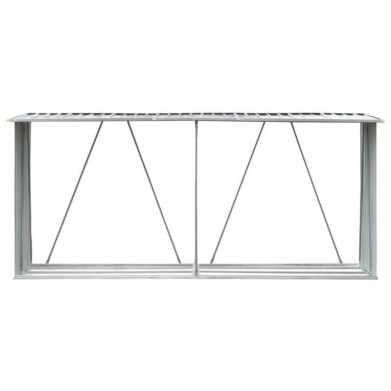 Houtopslag – Brandhoutrek – Houtberging – Haardhoutrek – Houtrek – Gegalvaniseerd Staal – Groot 330x84x152 cm – Weerbestendig Met Verhoogde Vloer