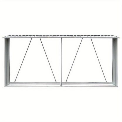 Houtopslag – Brandhoutrek – Houtberging – Haardhoutrek – Houtrek – Gegalvaniseerd Staal – Groot 330x84x152 cm – Weerbestendig Met Verhoogde Vloer