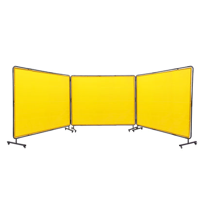 Lasscherm – Lasscherm Scherm – Lasdoek – Lasgordijn – Lasafscherming – 3 Panelen 183x244 cm – Vlamvertragend Vinyl – 12 Draaibare Wielen Met Rem