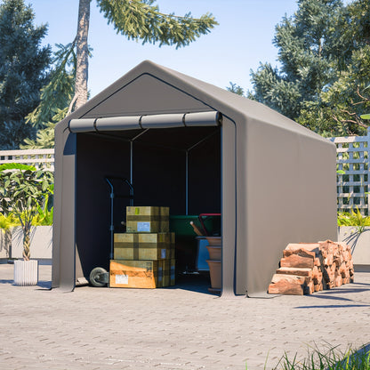 Garage Tent – Fietsenstalling – Opslagtent – Gereedschapsschuur – Tuinberging – 296x190x200 cm – Gegalvaniseerd Stalen Frame – Dubbele Ritssluiting
