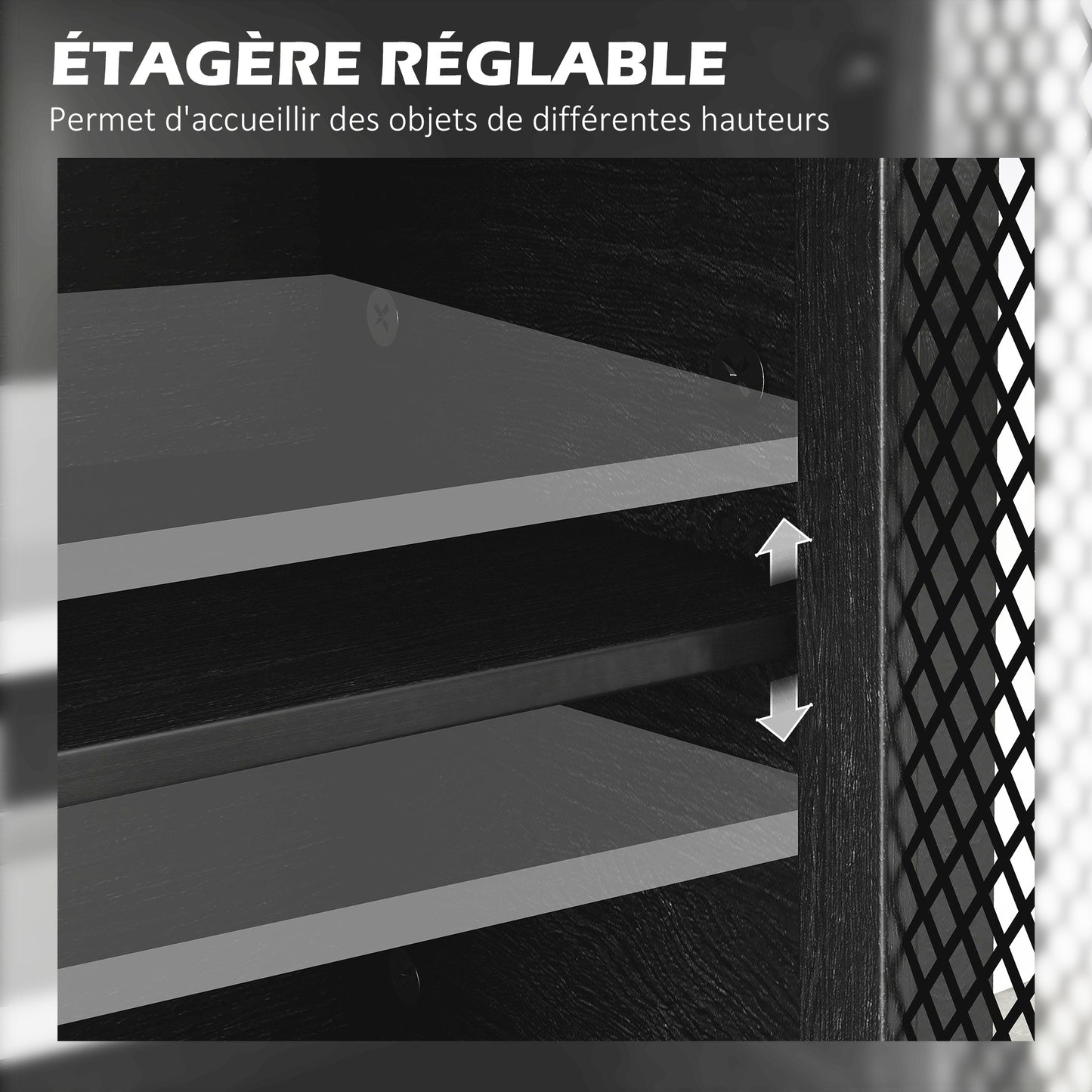 Lage Opbergkast – Dressoir – Tv-Meubel – Sideboard – Kast – Industrieel Design – Verstelbare Plank – Melamine Spaanplaat Zwart