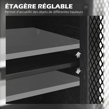 Lage Opbergkast – Dressoir – Tv-Meubel – Sideboard – Kast – Industrieel Design – Verstelbare Plank – Melamine Spaanplaat Zwart