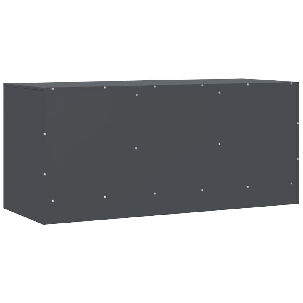 TV Cabinet Anthracite 99x39x44 cm Steel TV Stand Entertainment Center with Storage, Media Television Table for Living Room Bedroom