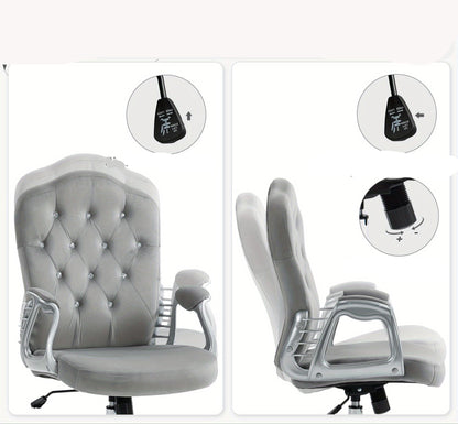 Ergonomische Bureaustoel – Comfortabele Werkstoel – Draaistoel – Bureaustoel Met Schommelfunctie – Verstelbare Zithoogte – Lichtgrijs Polyester – Max. 120 kg Belastbaar – Ademend En Stevig