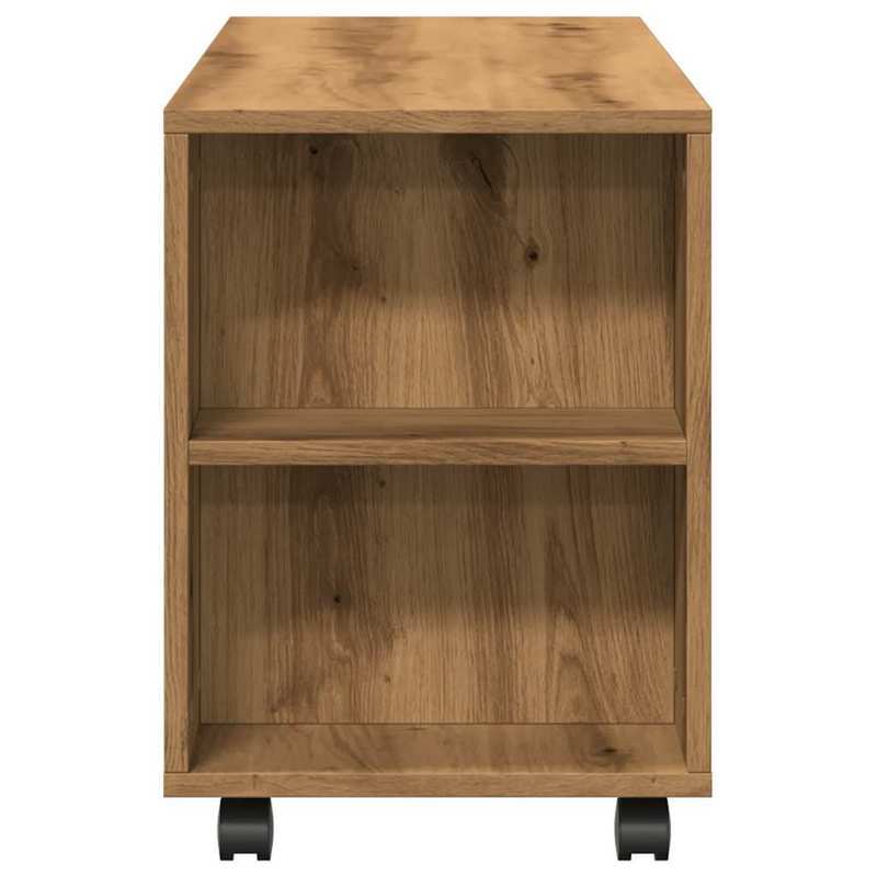 TV-stand – Tv-meubel – Multimedia meubel – Tv-dressoir – Tv-console – Variant Brun – Handgemaakt Eikenhout – Mobiel met Wielen