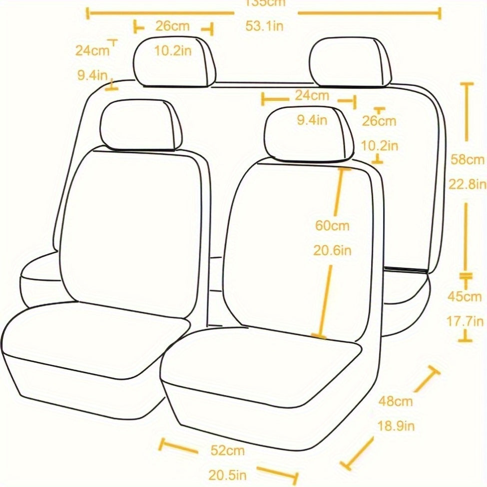 Full Set for SEAT Leon/Ibiza/Arona/Ateca/Tarraco/Cupra Formentor Car Seat Covers - PU Leather Fit Adjustable Front & Rear Seat Protectors with Cushioned Padding, All-Season Use, Compatible with Spanish/European car models