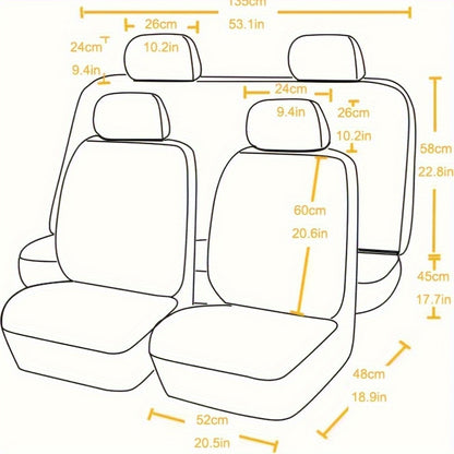 Autostoelhoes – Stoelhoes – Stoelhoezenset – Autostoelbeschermer – Stoelbescherming – Universele Pasvorm – Hoogwaardig Nappa Leer – Complete Set 5 Stuks Grijs