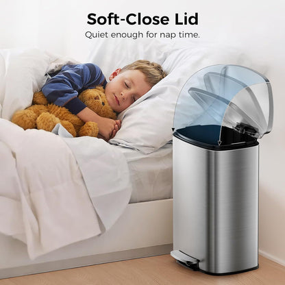 Prullenbak – Afvalemmer – Pedaalemmer – Vuilnisbak – Afvalbak – 50 Liter – RVS Metaal – Soft-Close Deksel – Inclusief 20 Vuilniszakken