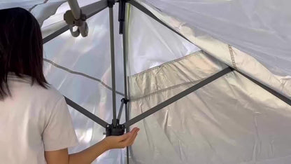 Pop-up Tent – Partytent – Vouwtent – Zonnescherm – Tent Met Zijwanden – 3x6m – 6 Verwijderbare Zijwanden – Fluorescerende Strepen & Geventileerd Ontwerp – Inclusief Draagtas – Grijs