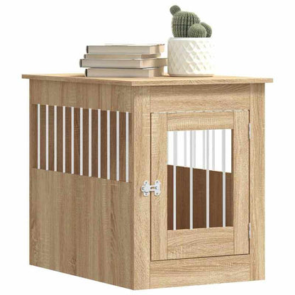 Hondenbench – Hondenkooi – Hondenhuis – Hondenbox – Hondenrek – Houten Sonoma Eiken – Stevige Massief Hout Constructie – Met Slot & Bijzettafel Capaciteit 40 kg