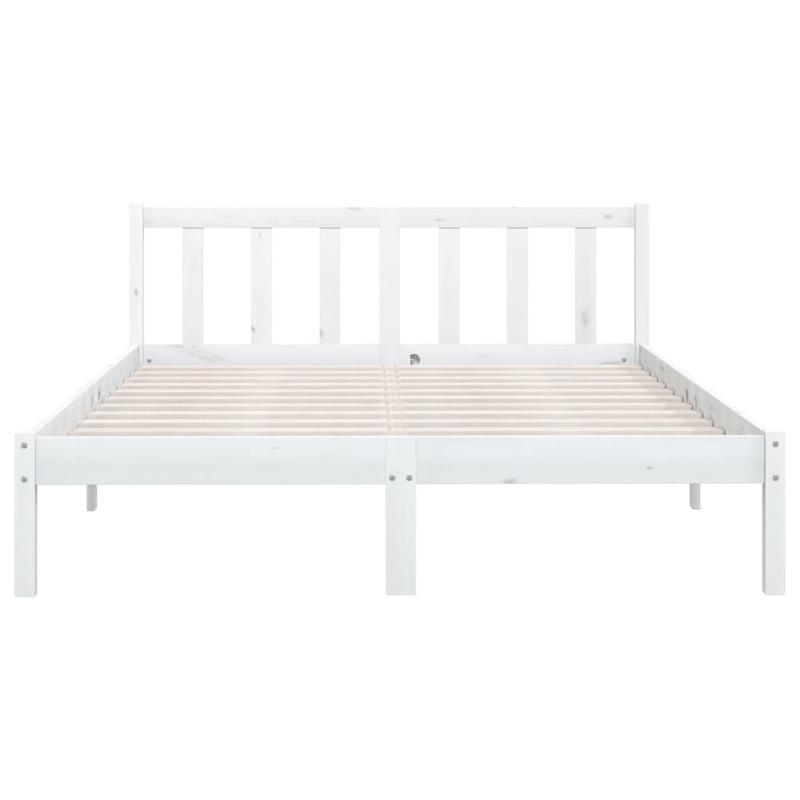 White Solid Pine Bed Frame 150x200cm King Size Practical, removable, suitable for all seasons, Home Bedding, Allseason Bed, Clean Aesthetic, Contemporary Design, Durable Construction, Highquality Wood, Easy Assembly, Practica