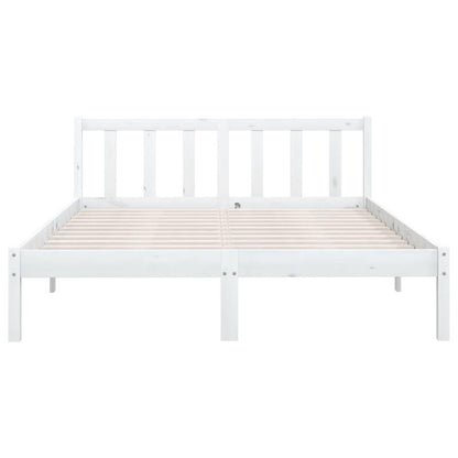 White Solid Pine Bed Frame 150x200cm King Size Practical, removable, suitable for all seasons, Home Bedding, Allseason Bed, Clean Aesthetic, Contemporary Design, Durable Construction, Highquality Wood, Easy Assembly, Practica