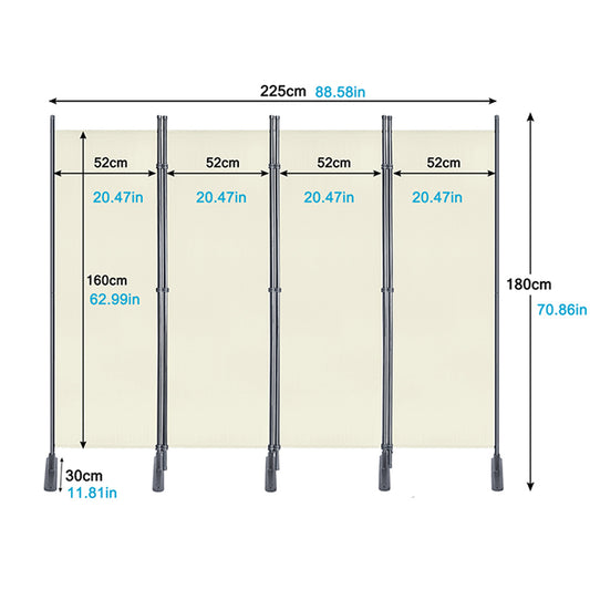 Paravent Paravents Room Divider Windshield Spanish Anthracite/Beige Foldable Partition Balcony Privacy Screen Partition Wall