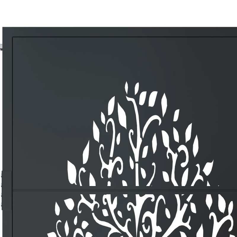 Metalen Tuinpoort – Tuinhek – Tuinpoortje – Tuindeur – Hekwerk – Antraciet – 105x155 cm – Duurzaam Staal – Boompatroon Design