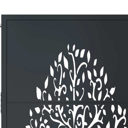 Metalen Tuinpoort – Tuinhek – Tuinpoortje – Tuindeur – Hekwerk – Antraciet – 105x155 cm – Duurzaam Staal – Boompatroon Design