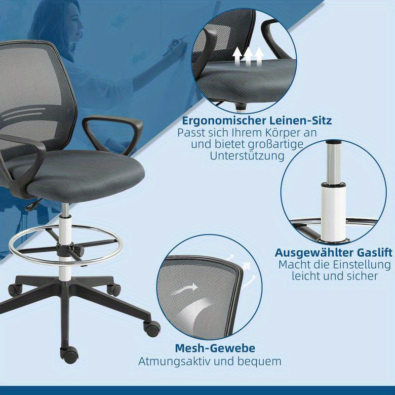 Bureaustoel – Ergonomische Stoel – Office Chair – Gamingstoel – Computerstoel – Verstelbare Hoogte – Comfortabele Lendensteun