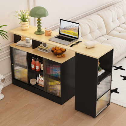 Verstelbare Bar Tafel – Bistro Tafel – Statafel – Werktafel – Hoge Tafel – 360° Draaibaar Tafelblad – Stevige Metalen Constructie