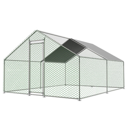Buitenren – Kippenren – Konijnenren – Dierenren – Hekwerk Buiten – Robuust Metalen Frame – Veiligheidsluiting Met PE-Doek 3x2x2m
