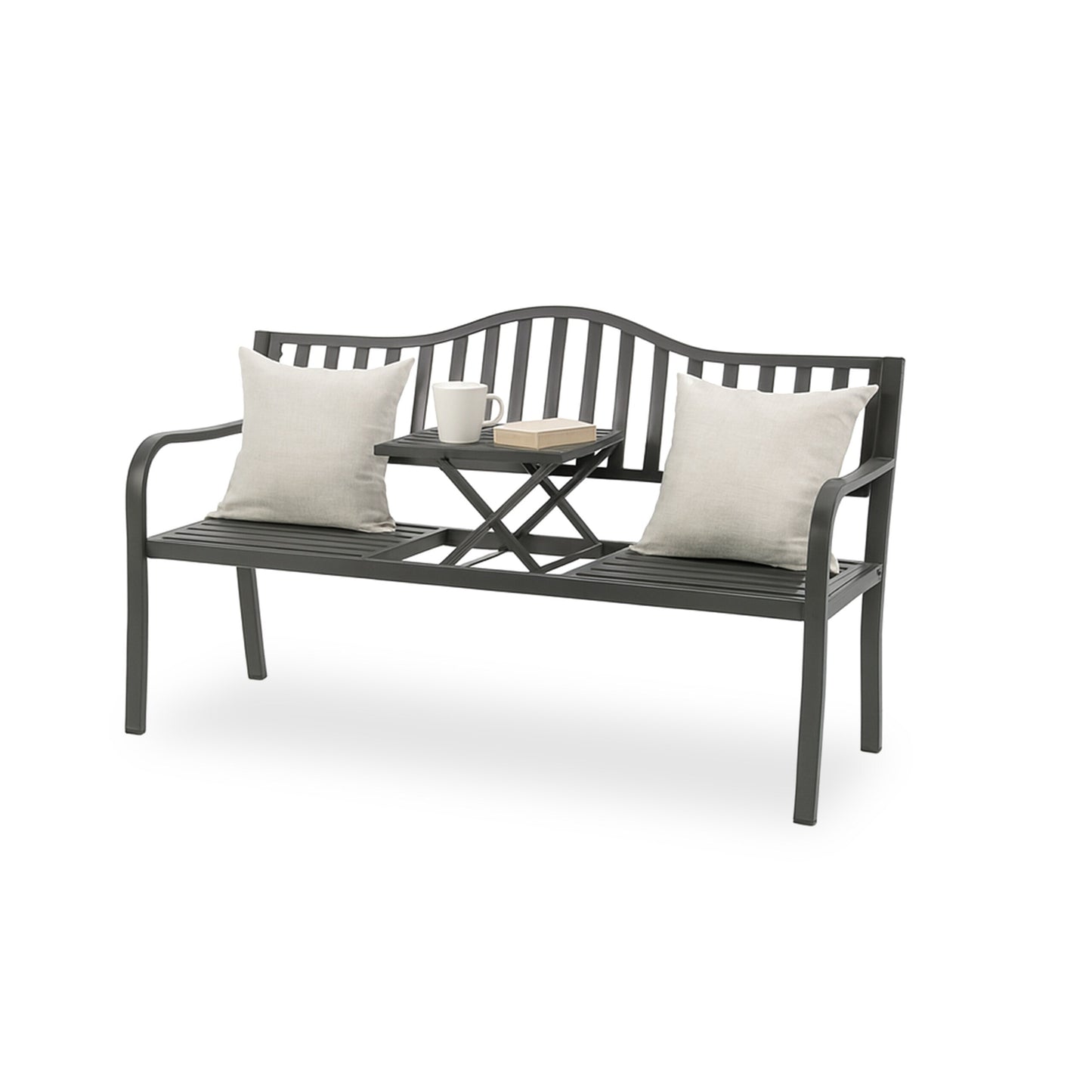 3-delige Tuinset – Bistroset – Balkonset – Terrasmeubilair – Buitenmeubelset – Aluminium – Compact & Weerbestendig – Verstelbare Stoelen