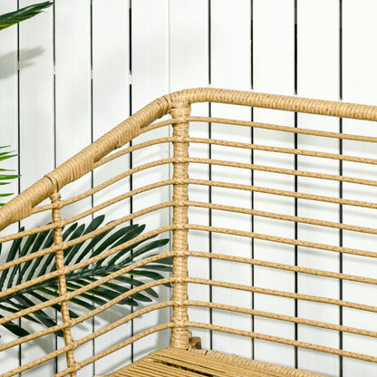 Loungeset Buiten – Tuinmeubel Set – Loungeset Balkon – Tuinbank Met Fauteuils – Zandkleur Met Donkergrijs Kussens – Weerbestendig Met Metalen Frame – Comfortabele Afneembare Kussens
