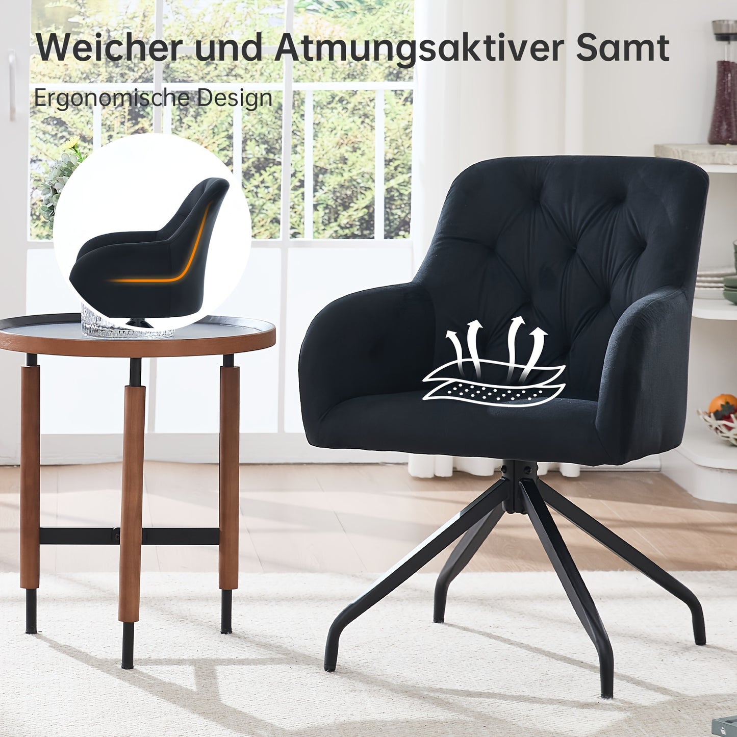 Draaifauteuil – Loungefauteuil – Relaxzetel – Accentstoel – Tweedelige Set Olijfgroen – 360° Draaibaar – Fluweelzachte Bekleding – Stevig Metalen Frame