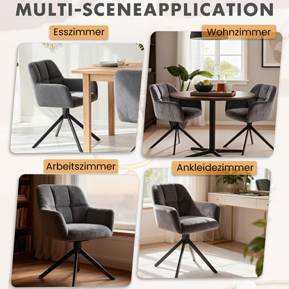 Eetkamerstoelen – Stoelen – Dining Chairs – Keukenstoelen – Meubelstoelen – Set van 2 Groen – Fluweel Bekleding – Metalen Frame