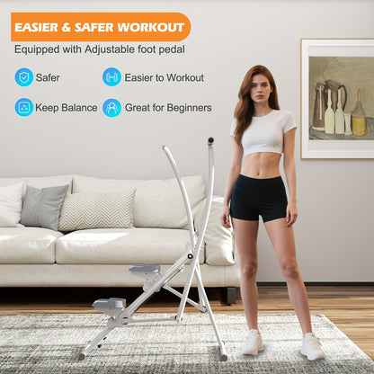 Opvouwbare Stair Stepper – Trapklimmer – Verticale Climber – Cardio Trainer – Fitness Stepper – Handmatig – Verstelbare Armleuningen – Compact Aluminium