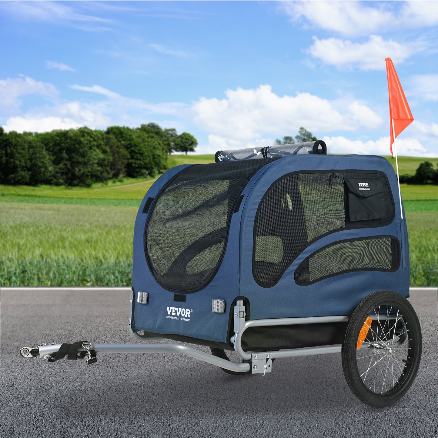 Transportkar – Fietskar – Hondenfietskar – Hondenaanhanger – Fietsaanhanger – Draagvermogen 29,94 kg – Compact 45,72 cm