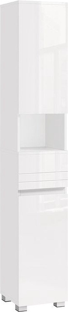 Blippi Bathroom Cabinet - High Bathroom Cabinet - Bathroom Cabinet - with Adjustable Shelves - White