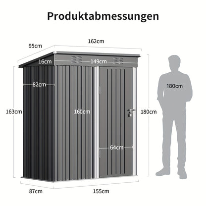 Tuinhuisje – Tuinschuur – Tuinberging – Gereedschapsschuur – Berging – Gegalvaniseerd Staal – 180x162x95 cm – Verplaatsbaar & Weerbestendig