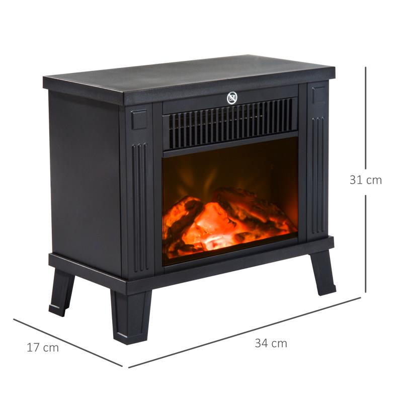 Elektrische Haardkachel – Elektrische Kachel – Sfeerverwarmer – Haard Stove – Kachel Oven – Compact 34x17x31 cm – Realistisch Vlameffect 600-1200W